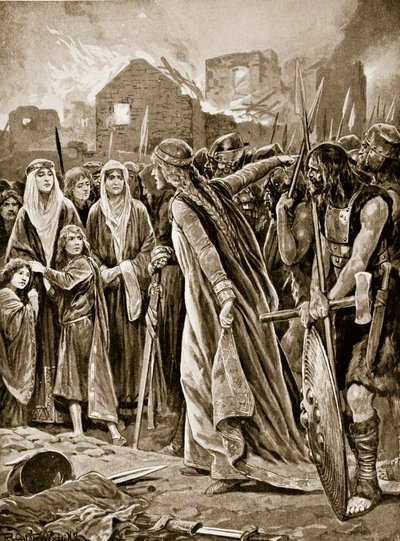 Prigionieri davanti a Ethelfled dopo l
